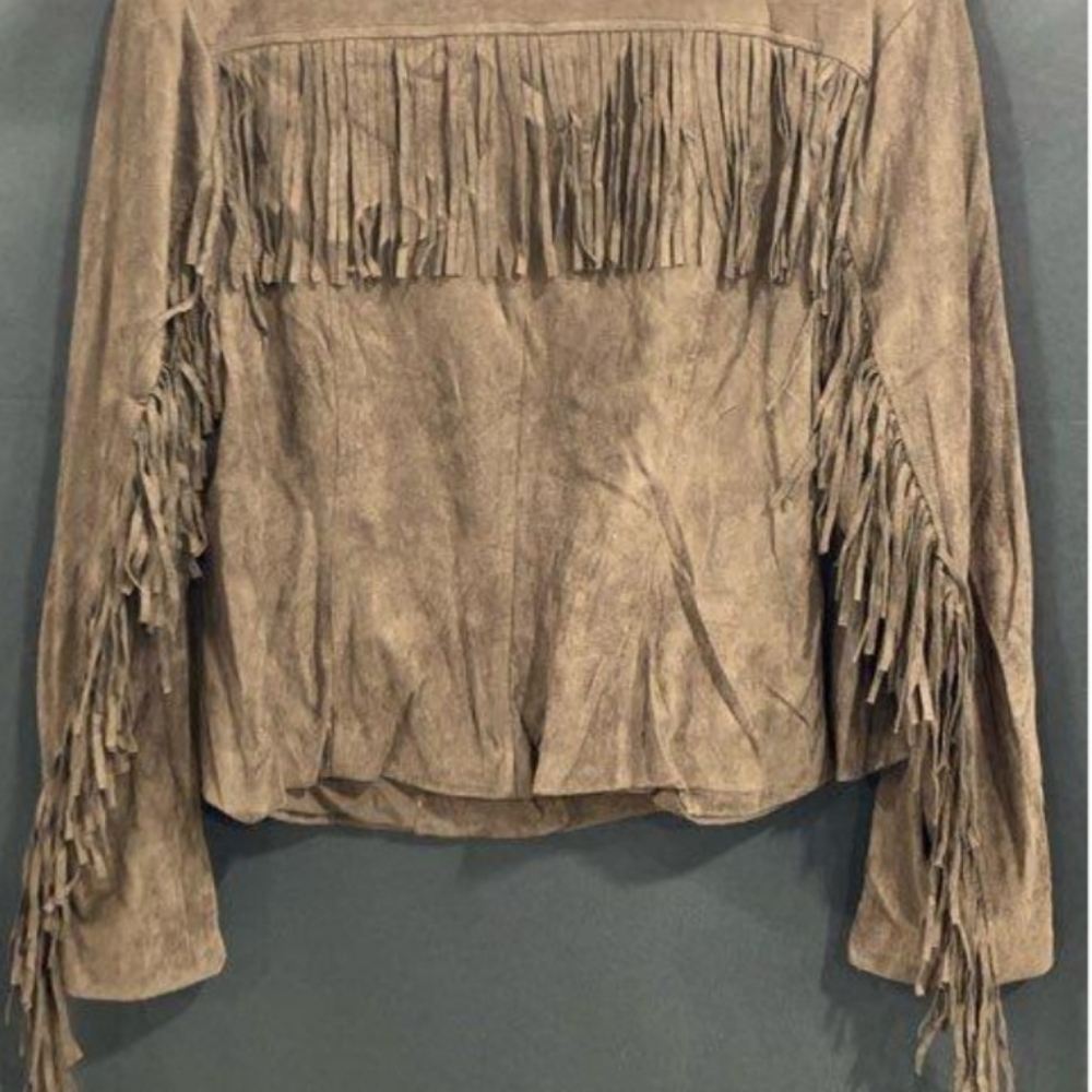 Lane Bryant Fringe Jacket NWT $120 MSRP. Brown. Open front - Picture 3 of 11
